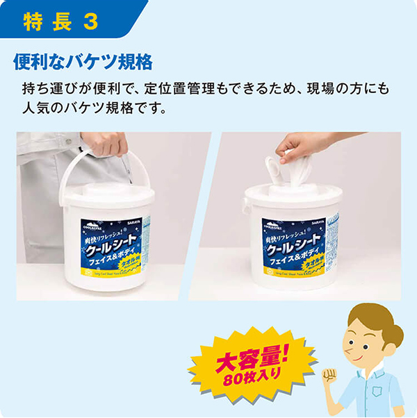 サラヤ クールリフレロング 80枚 - 首かけできるタオル判クールシートで、作業を快適に！03