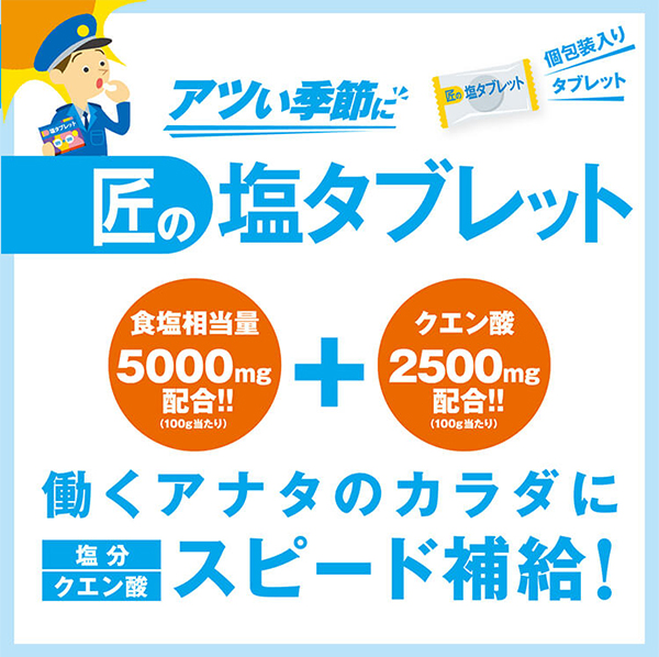 サラヤ 匠の塩タブレット 3種アソート [500g 3種アソート×10] - 人工甘味料不使用の塩タブレット01