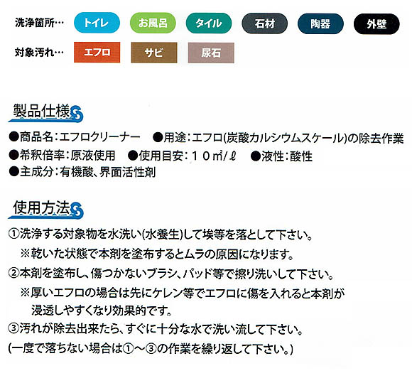 スマート エフロクリーナー - 頑固なエフロを有機酸の力で分解 02