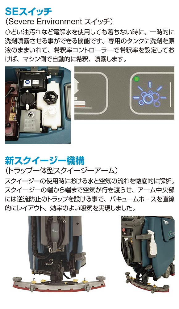 テナント バッテリー式歩行型スクラバーT300 ディスクヘッド 01