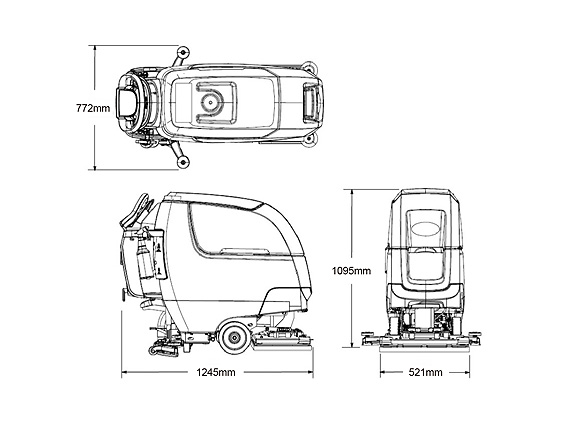 テナント バッテリー式歩行型スクラバーT300 シリンダーヘッド 01