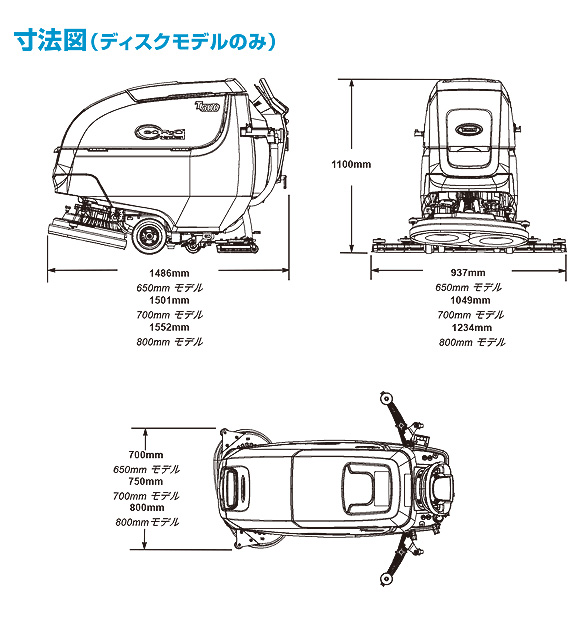 テナント バッテリー式歩行型スクラバーT500 シリンダーヘッド 01