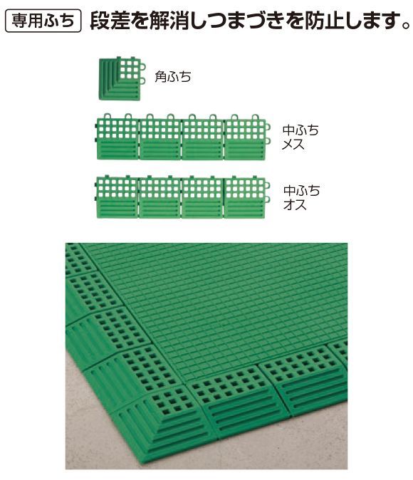 テラモト ジョイント制電マットII専用ふち  01