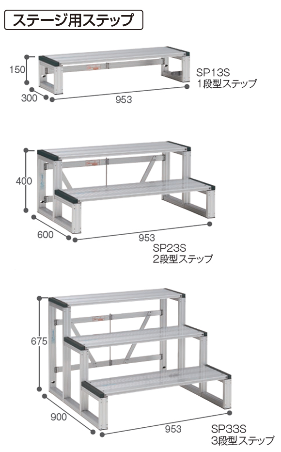 テラモト かんたんアルミステージ ステップ 01