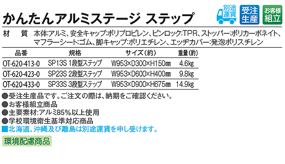 テラモト かんたんアルミステージ ステップ 02