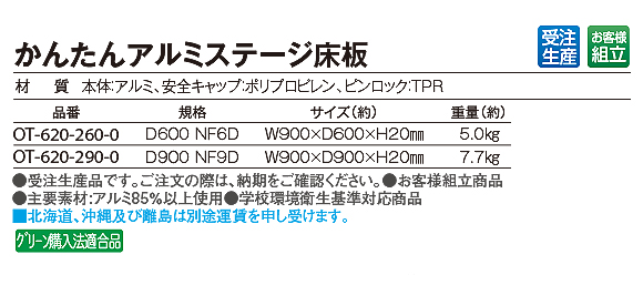 テラモト かんたんアルミステージ床板 02