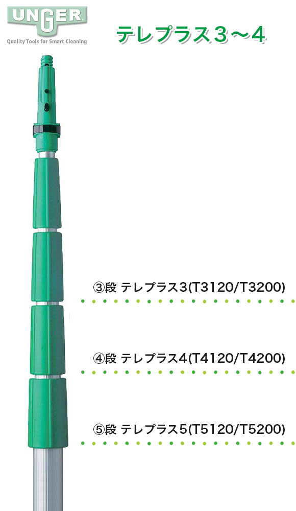 ウンガー（UNGER/アンガー）テレプラス 2m用継ぎ足し式ポール【代引不可・個人宅配送不可】 01