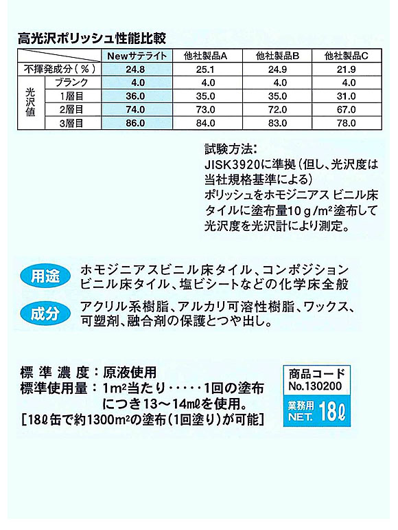 つやげん [MUK]ニューサテライト [18L] - 化学床材用 光沢重視製品 02