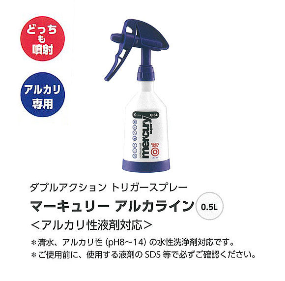 フォンシュレーダージャパン  ダブルアクショントリガースプレー アルカライン 紺 0.5L  - 空容器 アルカリ性洗剤対応 01