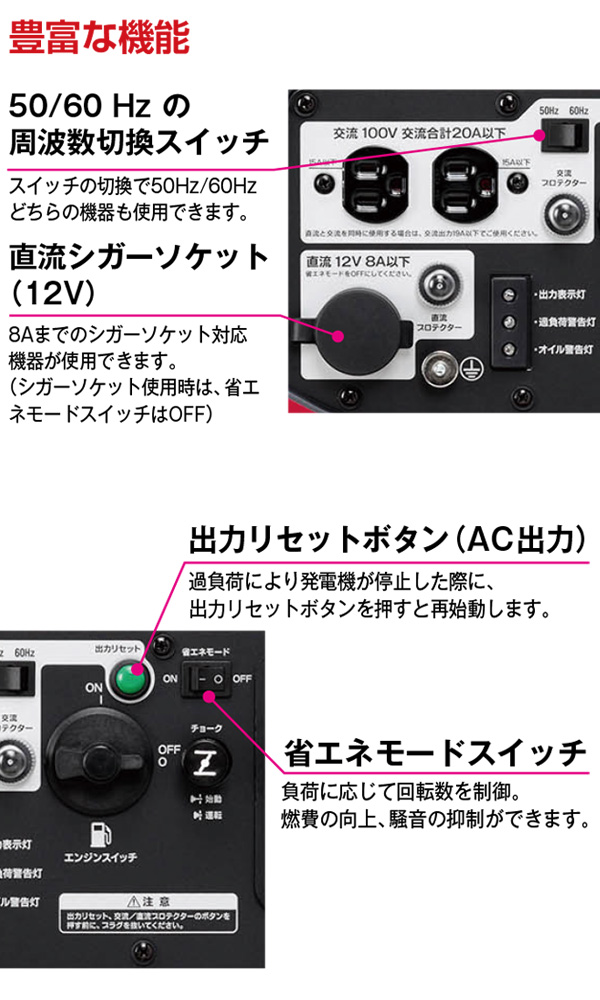 山崎産業 エンジン発電機 EGI200 商品詳細