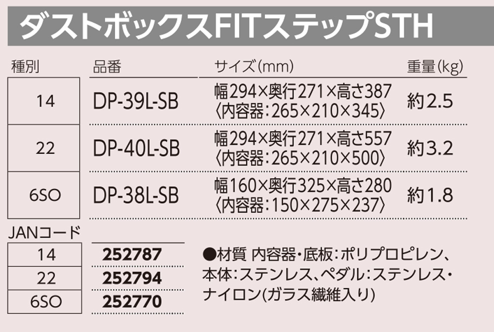 山崎産業 ダストボックスFITステップSTH - フタが静かにゆっくり閉じるフットペダル式シリーズ03
