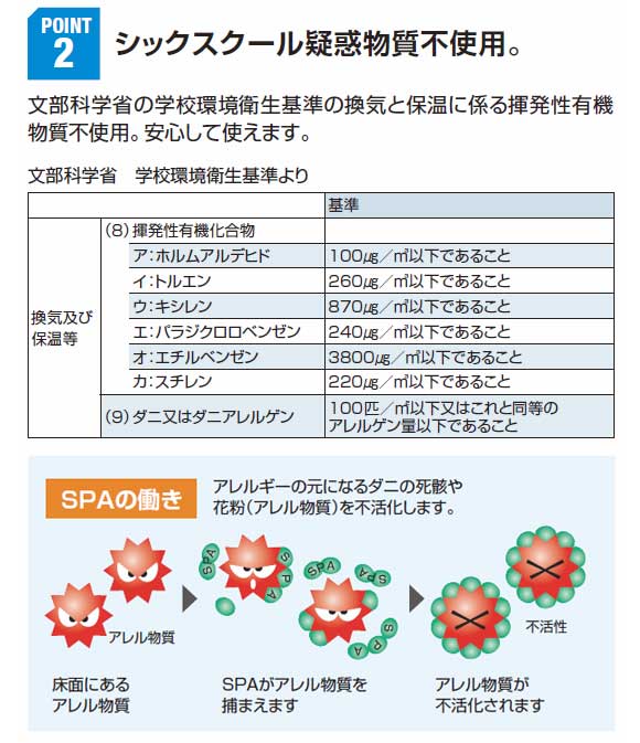 山崎産業 エコスクール(学校用) - アレル物質抑制・シックスクール配慮型樹脂ワックス商品詳細02