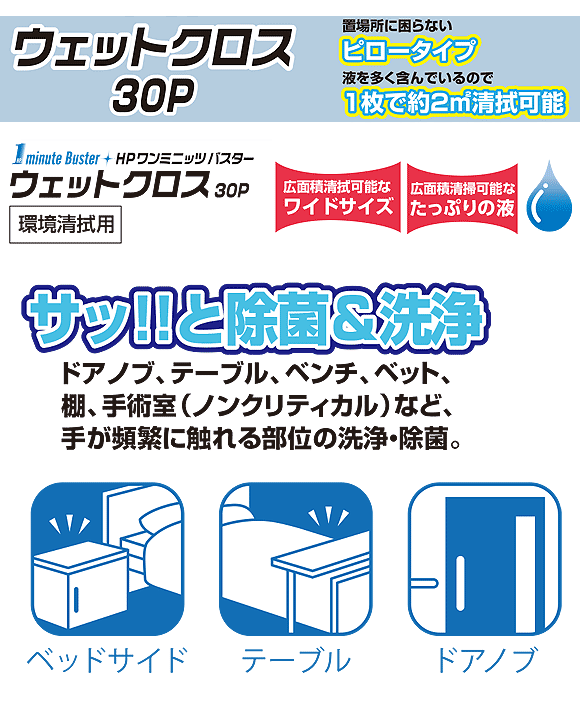 山崎産業  ウェットクロス [30枚入×30] - HP ワンミニッツ バスターシリーズ 01