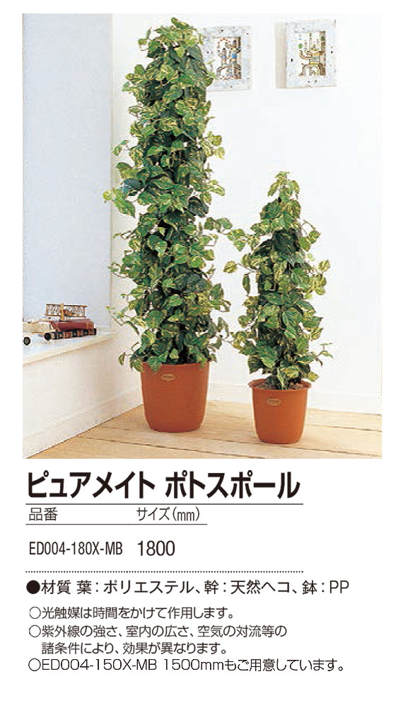 山崎産業 ピュアメイト ポトスポール - お部屋の空気を浄化する人工樹木 04