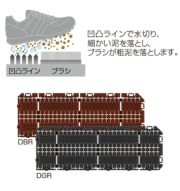 山崎産業 樹脂システムマット ブラシライン - ジョイントタイプの風除室マット 03