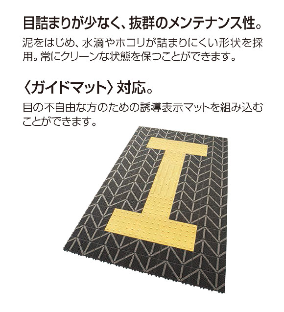 山崎産業 エバックブラシハードマットYL - タフな芝毛とブラシのダブル効果で細かな汚れまで落とす 02