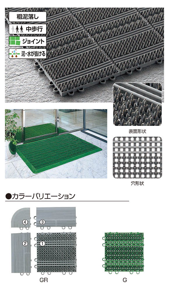 山崎産業 エバック ライナーハードマット - 学校や公共施設の泥や砂落としに最適 02