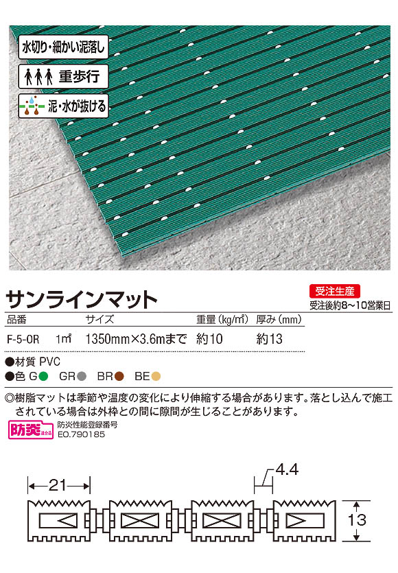 山崎産業 サンラインマット - 細かな泥落としや水切り用のマット【代引不可】 02