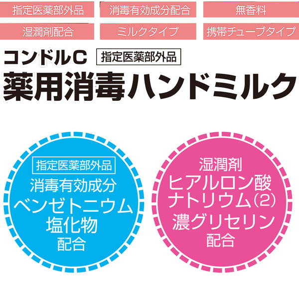 山崎産業 コンドル　薬用消毒ハンドミルク 60g×8 - 携帯できるチューブ仕様のミルクタイプ消毒剤  指定医薬部外品 ＿05