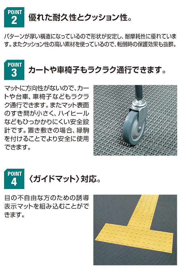 山崎産業 ブイステップマット13 - 落とした土やホコリが表面に残さない風除け室用泥落としマット 02