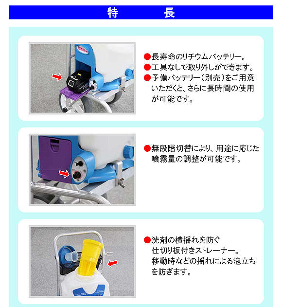 蔵王産業 パワーミスターＳ - カーペットクリーニング用バッテリー式 洗剤散布機【代引不可】03