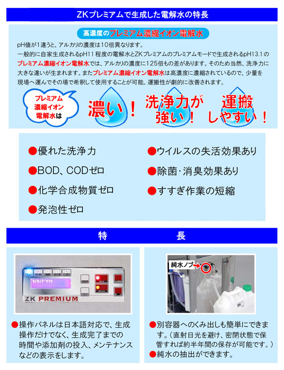 強アルカリイオン電解水生成機 ZKプレミアム【代引不可】商品詳細02