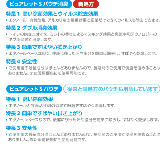 ディバーシー ピュアレットSパウチ消臭[300mL/消臭剤配合タイプ] - 業務用便座除菌クリーナー商品詳細02