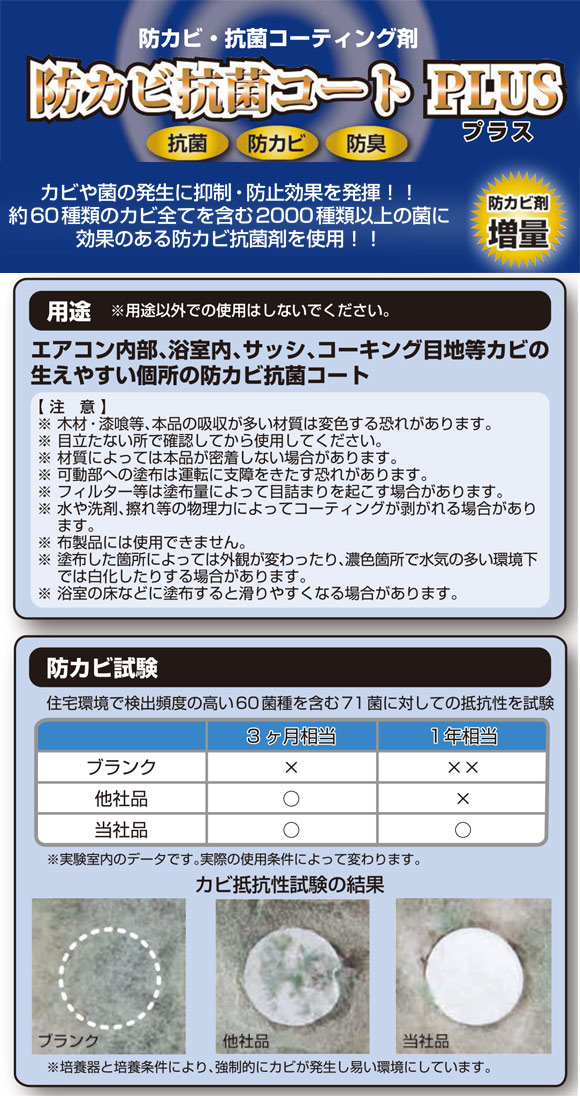 横浜油脂工業(リンダ) 防カビ抗菌コートプラス[5L] - アルミフィン用コーティング剤商品詳細01