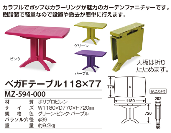 テラモト ベガFテーブル118×77【代引不可】02