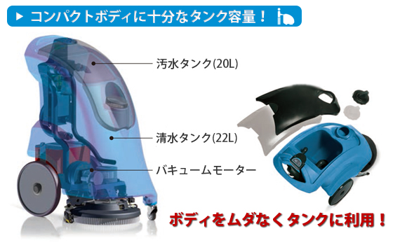 ペンギン My16B - 16インチウォークビハインド自動床洗浄機商品詳細04