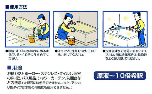 ペンギン バスフレッシュ アルカリ性[4L] - 除菌剤配合業務用バスクリーナー商品詳細07