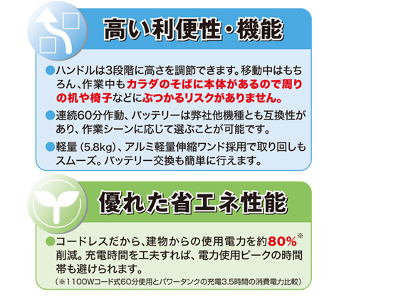 ペンギン マイティメイド キャリーバック【充電器・バッテリー別売】 - Li-ionコードレスドライバキュームクリーナー商品詳細05