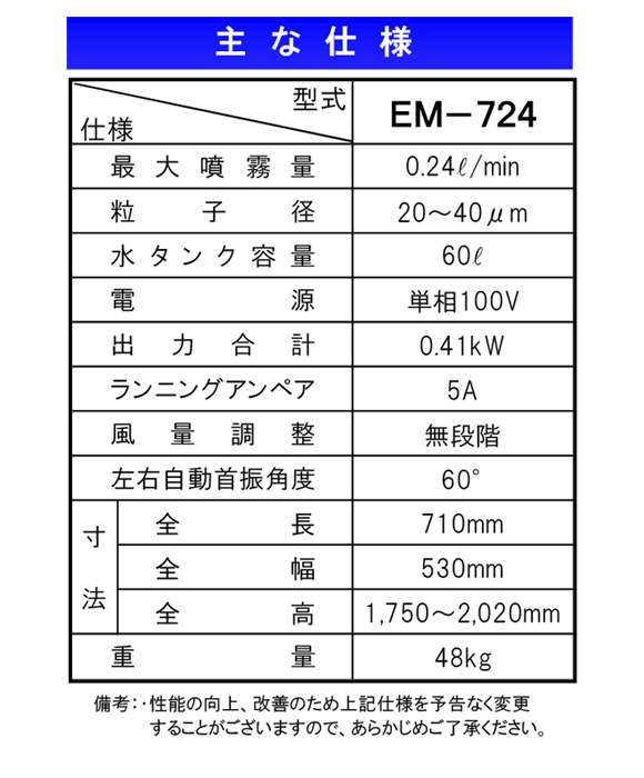 移動式冷却機 エコミスターEM-724【代引不可】商品詳細03