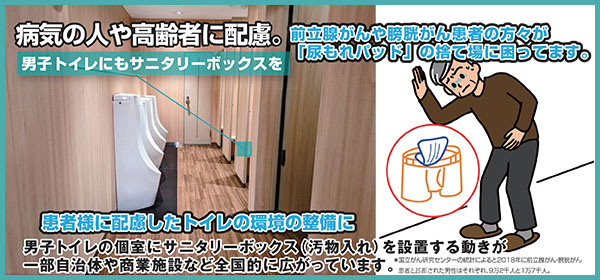 男性用トイレのサニタリーボックス設置について