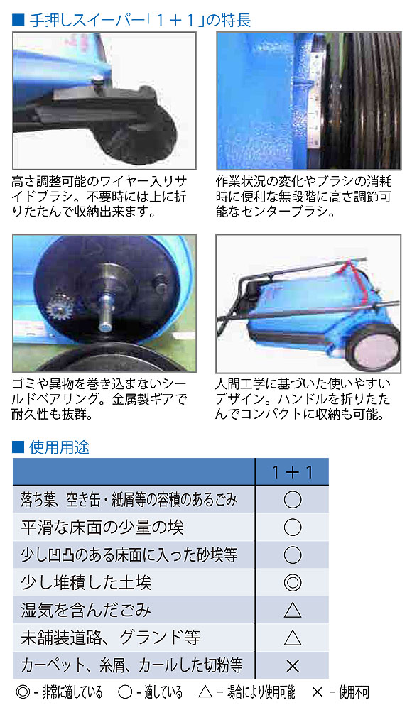日本クランツレ 1+1 - 手押し式スイーパー【代引不可】02