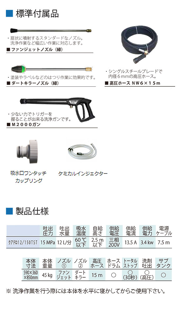 日本クランツレ Quadro12/150TST - 業務用モーター式冷水高圧洗浄機【代引不可】 02