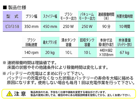 【【リース契約可能】日本クランツレ  Vispa35B ディスクブラシタイプ - 業務用 バッテリータイプ 手押し式自動床洗浄機【代引不可】03