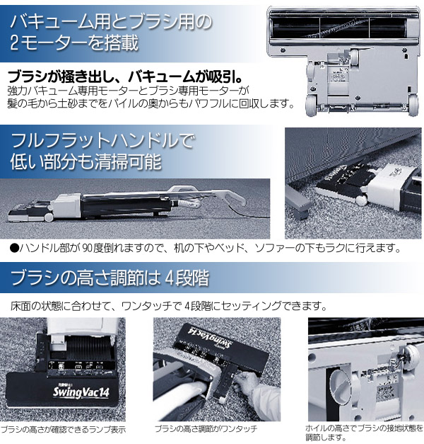 リンレイ スウィングバック14/18 - 業務用アップライトバキューム[紙パック] 02