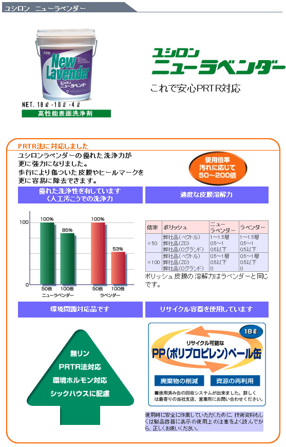 ユシロ ユシロン ニューラベンダー - 高性能表面洗浄剤-床洗剤販売