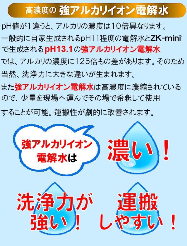 【リース契約可能】蔵王産業 ZK-mini - コンパクトなアルカリイオン水生成機【代引不可・個人宅配送不可】 04