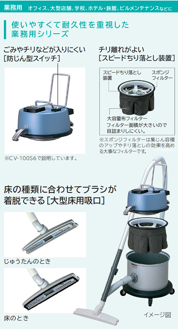 日立 CV-95H2 - 業務用布フィルター掃除機[ダストカップ]02