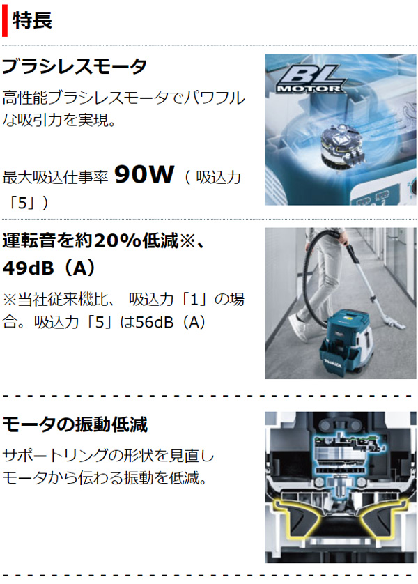 マキタ VC866DZ 本体のみ - 充電式ドライクリーナ01