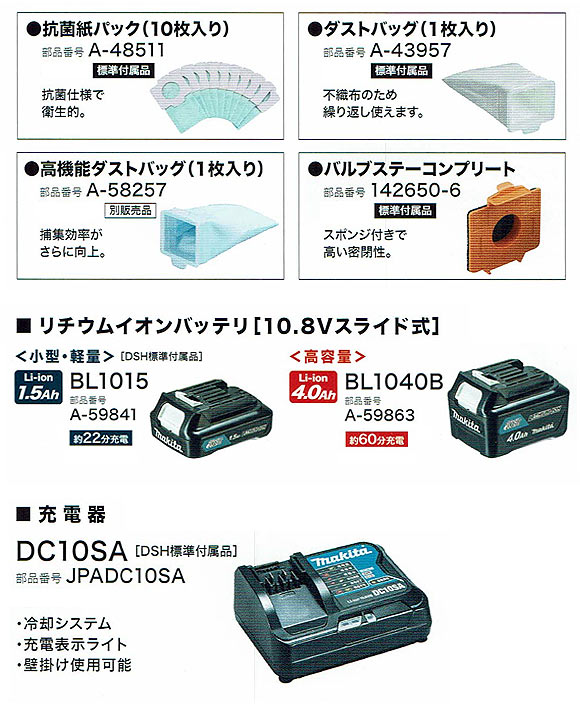 マキタ CL121DSH(バッテリー・充電器・ソフトバッグ付) リチウムイオンバッテリー充電式クリーナー[ダストバッグ 