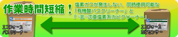 作業時間短縮！同時使用可能なバスクリーナーとカビクリーナー