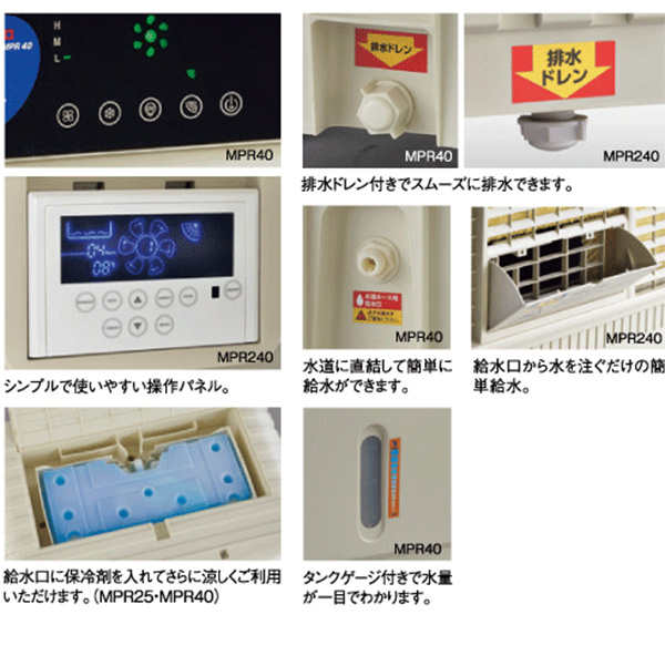 MEIHO パワフル冷風機 MPR120 - 上下の角度調節が可能なタイプ02