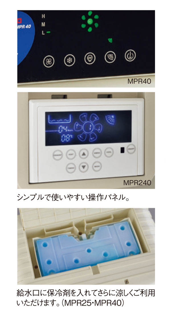 MEIHO パワフル冷風機 MPR240 - 上下の角度調節が可能なタイプ04