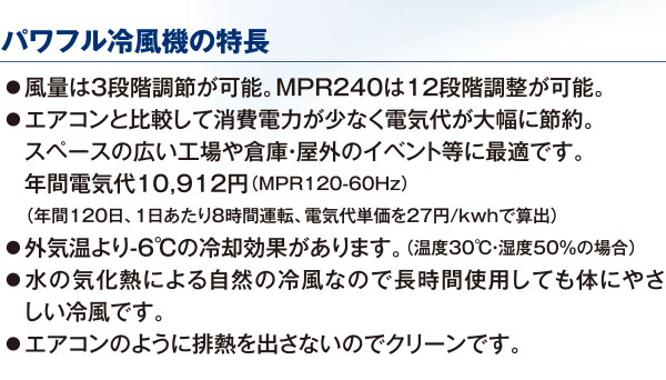 MEIHO パワフル冷風機 MPR25 - 上下の角度調節が可能なタイプ03