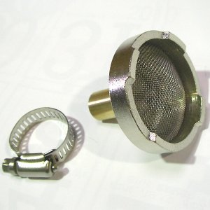 画像1: ストレーナーK（ホースバンド付） - エアコン洗浄機吸水ホース用ろ過器 (1)