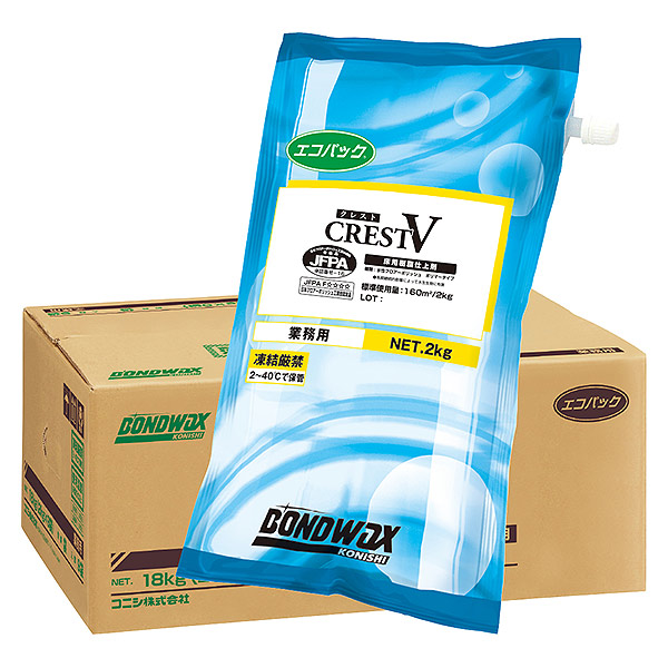 コニシ クレスト V(ブイ) エコパック [2kgx9] 床用樹脂仕上剤-床ワックス